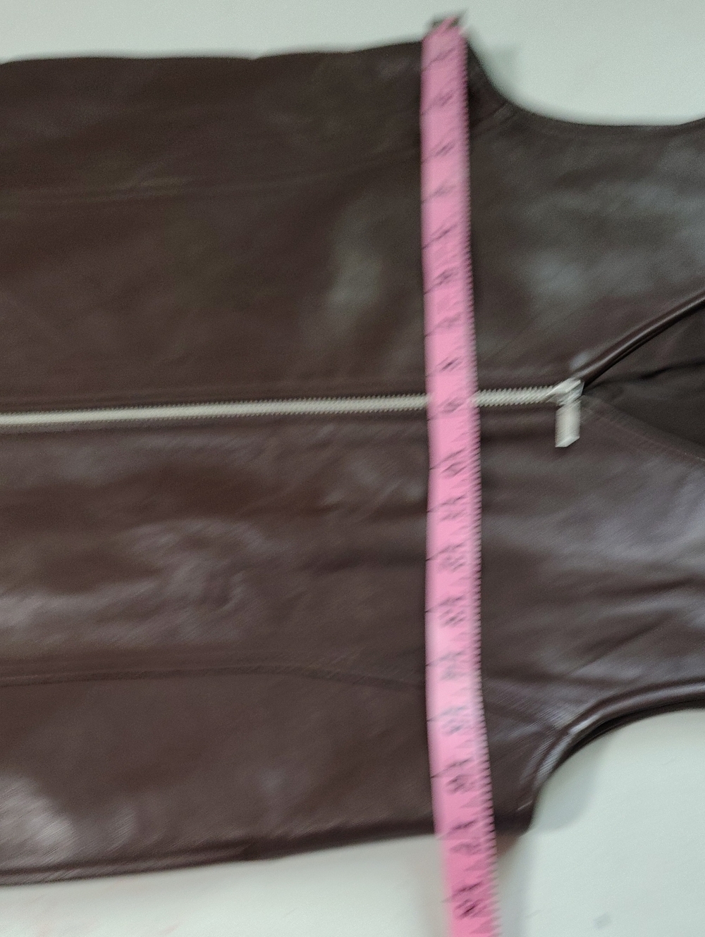 Nordstrom Lambskin Soft Leather Full Zip Vest Jacket Size XS Brown Grunge Biker - Picture 9 of 13